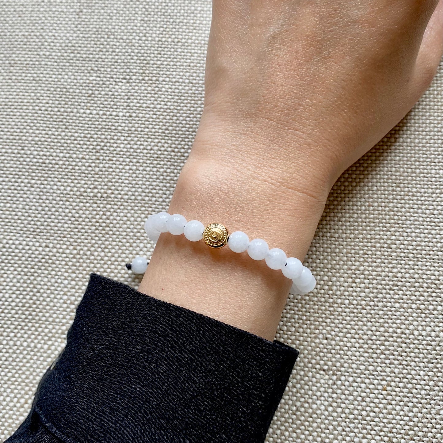 Gratitude Reminder Bracelet, Gratitude Beaded Bracelet - White Jade Gemstone Bracelet | Healing | Positivity | Balance, Mindful Living Jewelry Bracelet, Gift Box