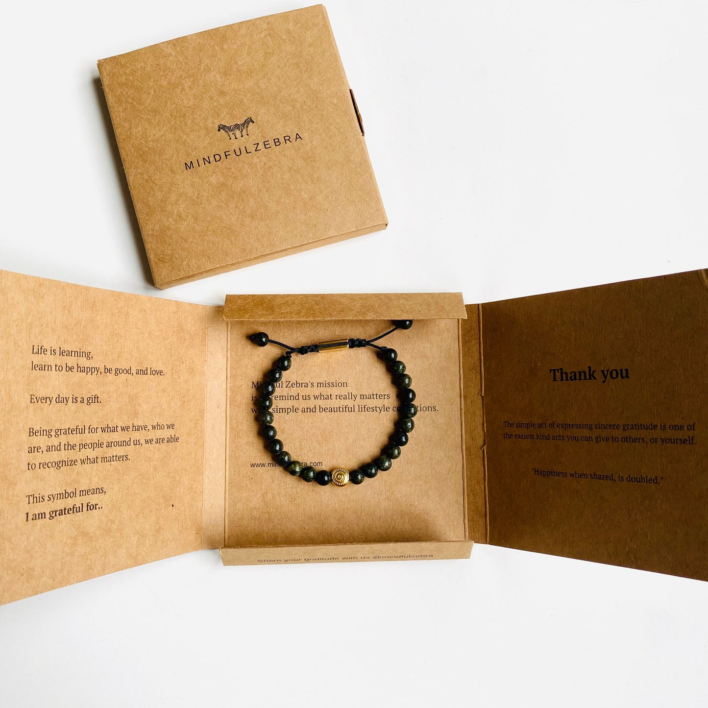 Gratitude Reminder Bracelet, Gratitude Symbol Beaded Bracelet - Green Alexandrite Gemstone | Prosperity | Growth, Mindful Living Jewelry Bracelet