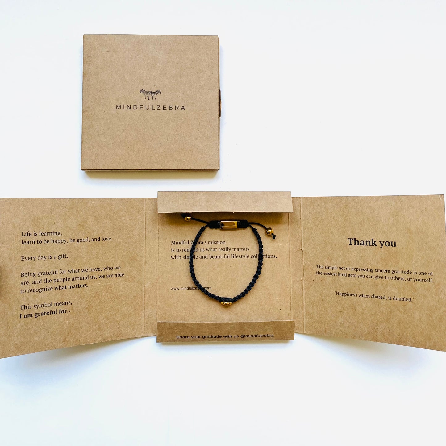 Gratitude Bracelet, Black Gold Beaded Bracelet, Mindfulness Bracelet Here & Now, Meaningful Jewelry