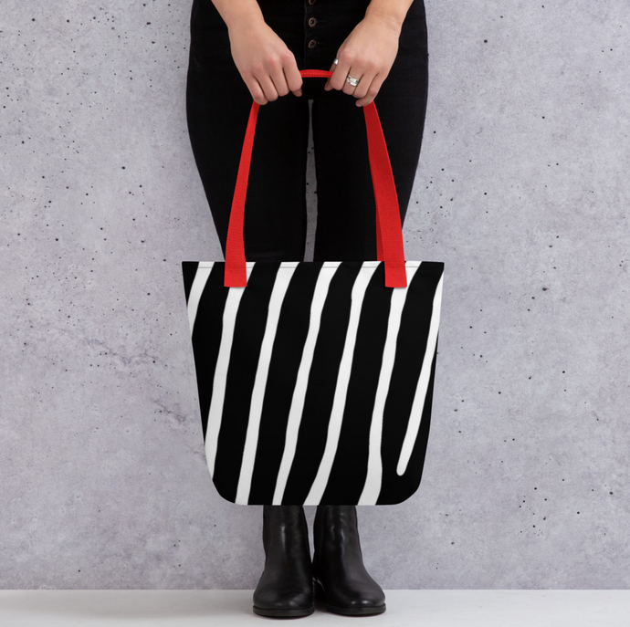 Zebra Tote bag - Red Handles