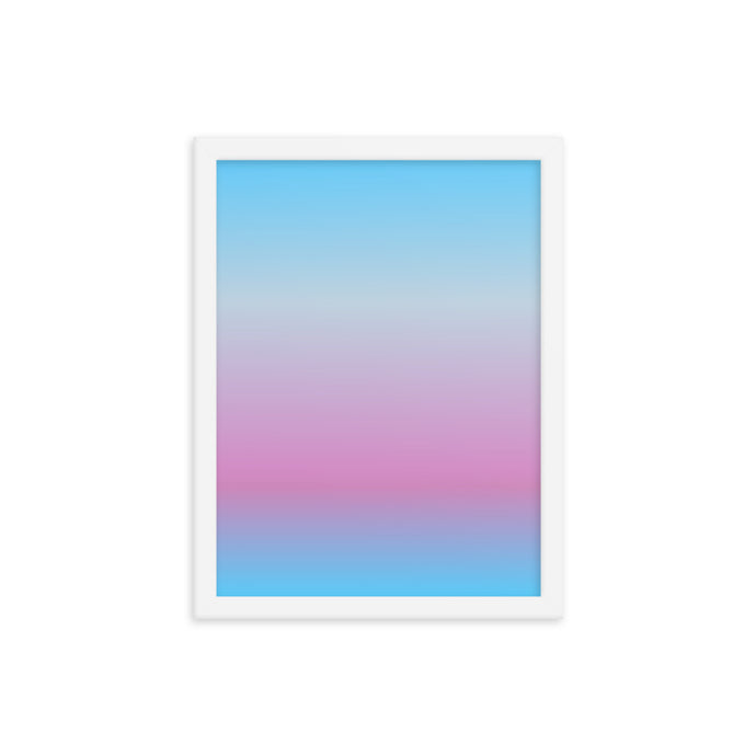 Meditation - Blue Sky Pink Stroke Art Print Frame